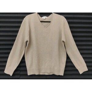 Heimish Women Beige  Knitted V-Neck Pullover Sweater Size 1X/2XL Long Sleeve